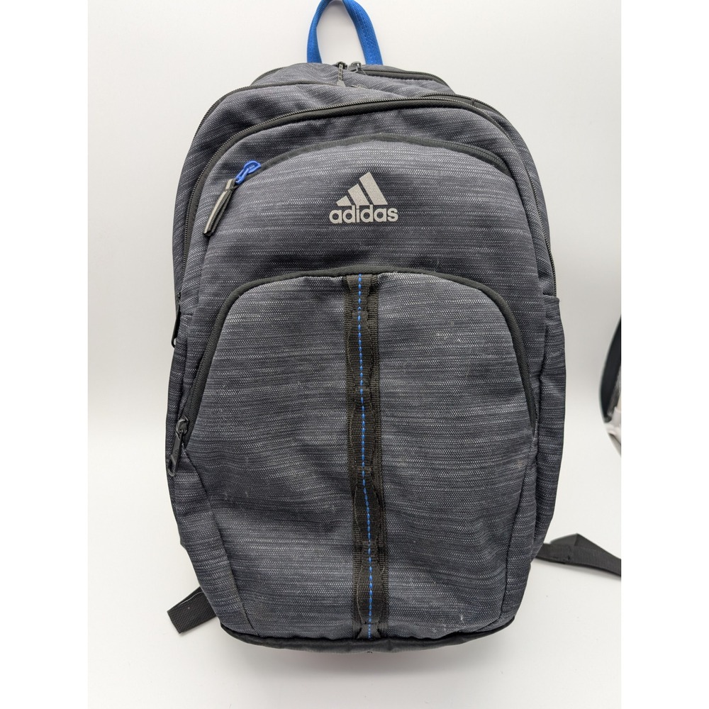 Adidas LoadSpring Backpack Gray Black Blue School Sport Travel Bag